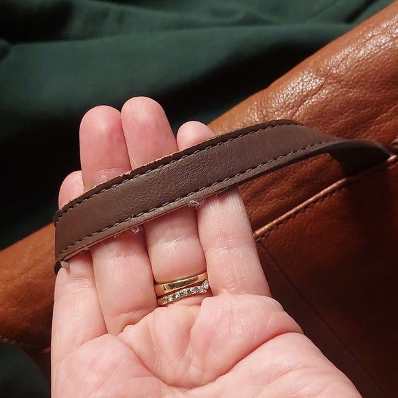 Fossil Claire Leather Backpack Cognac Brown Leather Adjustable Purse - Picture 8 of 8